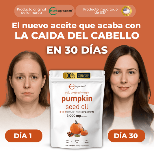 Aceite de Semilla de Calabaza | Fórmula Natural que Recupera Tu Cabello en 30 Días 🧡